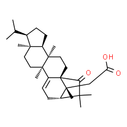 ChemSpider 2D Image | [(1R,4R,5R,8R,9S,12S,16R,19R)-8-Isopropyl-4,9,12,17,17,19-hexamethyl-18-oxopentacyclo[14.2.1.0~1,13~.0~4,12~.0~5,9~]nonadec-13-en-19-yl]acetic acid | C30H46O3