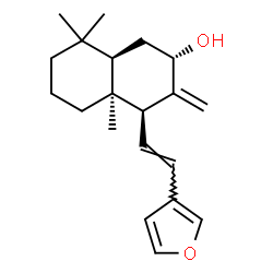 ChemSpider 2D Image | (2S,4S,4aS,8aR)-4-[(E)-2-(3-Furyl)vinyl]-4a,8,8-trimethyl-3-methylenedecahydro-2-naphthalenol | C20H28O2