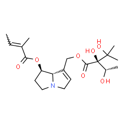 ChemSpider 2D Image | (1R,7aS)-7-[({(2R)-2,3-Dihydroxy-2-[(1S)-1-hydroxyethyl]-3-methylbutanoyl}oxy)methyl]-2,3,5,7a-tetrahydro-1H-pyrrolizin-1-yl (2E)-2-methyl-2-butenoate (non-preferred name) | C20H31NO7