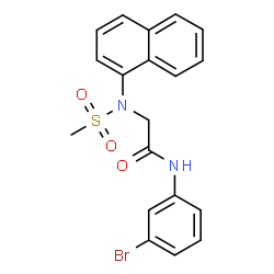 ChemSpider 2D Image | N-(3-Bromophenyl)-N~2~-(methylsulfonyl)-N~2~-1-naphthylglycinamide | C19H17BrN2O3S