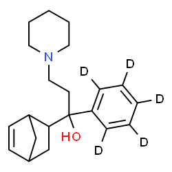 ChemSpider 2D Image | 1-(Bicyclo[2.2.1]hept-5-en-2-yl)-1-(~2~H_5_)phenyl-3-(1-piperidinyl)-1-propanol | C21H24D5NO