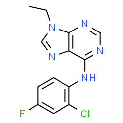 ChemSpider 2D Image | N-(2-Chloro-4-fluorophenyl)-9-ethyl-9H-purin-6-amine | C13H11ClFN5