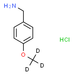 ChemSpider 2D Image | 1-{4-[(~2~H_3_)Methyloxy]phenyl}methanamine hydrochloride (1:1) | C8H9D3ClNO