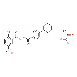ChemSpider 2D Image | 2-(4-Cyclohexylphenyl)-2-oxoethyl 2-chloro-5-nitrobenzoate ethanedioate (1:1) | C23H22ClNO9
