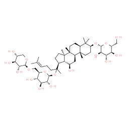 ChemSpider 2D Image | (3beta,12beta,20R)-12-Hydroxy-20-{[6-O-(beta-D-xylopyranosyl)-beta-D-glucopyranosyl]oxy}dammar-24-en-3-yl beta-D-glucopyranoside | C47H80O17