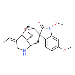 ChemSpider 2D Image | (1'R,3S,4'S,7'Z,8'R,9'S)-7'-Ethylidene-1,6-dimethoxyspiro[indole-3,2'-[11]oxa[5]azatricyclo[6.3.1.0~4,9~]dodecan]-2(1H)-one | C21H26N2O4