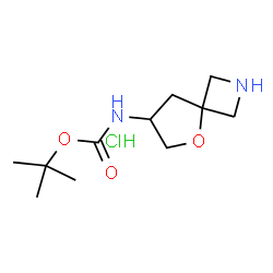 ChemSpider 2D Image | 2-Methyl-2-propanyl 5-oxa-2-azaspiro[3.4]oct-7-ylcarbamate hydrochloride (1:1) | C11H21ClN2O3