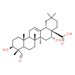 ChemSpider 2D Image | (3beta,5xi,9xi,16alpha)-3,16-Dihydroxy-23-oxoolean-12-en-28-oic acid | C30H46O5