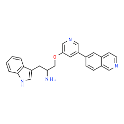 ChemSpider 2D Image | 1-(1H-Indol-3-yl)-3-{[5-(6-isoquinolinyl)-3-pyridinyl]oxy}-2-propanamine | C25H22N4O