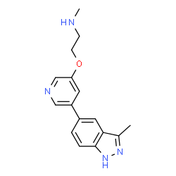ChemSpider 2D Image | N-Methyl-2-{[5-(3-methyl-1H-indazol-5-yl)-3-pyridinyl]oxy}ethanamine | C16H18N4O