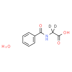 ChemSpider 2D Image | N-Benzoyl(2,2-~2~H_2_)glycine hydrate (1:1) | C9H9D2NO4