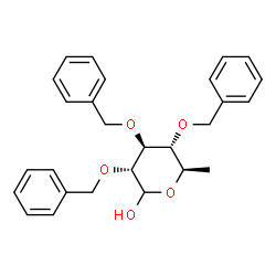 ChemSpider 2D Image | 2,3,4-Tri-O-benzyl-6-deoxy-D-glucopyranose | C27H30O5