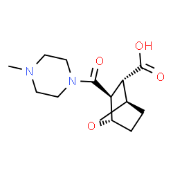 ChemSpider 2D Image | (1R,2S,3S,4S)-3-[(4-Methyl-1-piperazinyl)carbonyl]-7-oxabicyclo[2.2.1]heptane-2-carboxylic acid | C13H20N2O4