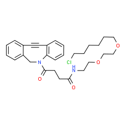 ChemSpider 2D Image | N-(2-{2-[(6-Chlorohexyl)oxy]ethoxy}ethyl)-4-(11,12-didehydrodibenzo[b,f]azocin-5(6H)-yl)-4-oxobutanamide | C29H35ClN2O4