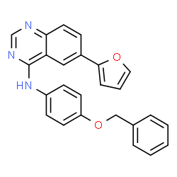 ChemSpider 2D Image | N-[4-(Benzyloxy)phenyl]-6-(2-furyl)-4-quinazolinamine | C25H19N3O2