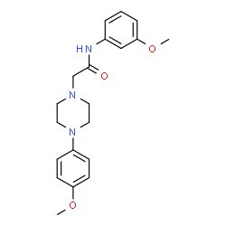 ChemSpider 2D Image | N-(3-Methoxyphenyl)-2-[4-(4-methoxyphenyl)-1-piperazinyl]acetamide | C20H25N3O3