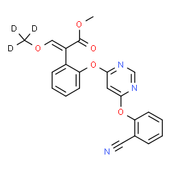 ChemSpider 2D Image | Methyl (2E)-2-(2-{[6-(2-cyanophenoxy)-4-pyrimidinyl]oxy}phenyl)-3-[(~2~H_3_)methyloxy]acrylate | C22H14D3N3O5