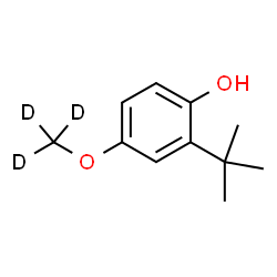 ChemSpider 2D Image | 4-[(~2~H_3_)Methyloxy]-2-(2-methyl-2-propanyl)phenol | C11H13D3O2
