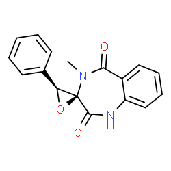 ChemSpider 2D Image | (3R,3'S)-4-Methyl-3'-phenylspiro[1,4-benzodiazepine-3,2'-oxirane]-2,5(1H,4H)-dione | C17H14N2O3