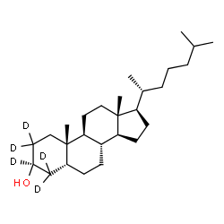 ChemSpider 2D Image | (3alpha,5beta)-(2,2,3,4,4-~2~H_5_)Cholestan-3-ol | C27H43D5O
