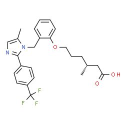 ChemSpider 2D Image | (3R)-3-Methyl-6-[2-({5-methyl-2-[4-(trifluoromethyl)phenyl]-1H-imidazol-1-yl}methyl)phenoxy]hexanoic acid | C25H27F3N2O3