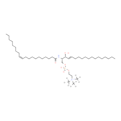 ChemSpider 2D Image | (2S,3R,4E)-3-Hydroxy-2-[(11Z)-11-icosenoylamino]-4-octadecen-1-yl 2-{tris[(~2~H_3_)methyl]ammonio}ethyl phosphate | C43H76D9N2O6P