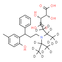 ChemSpider 2D Image | (2R,3R)-2,3-Dihydroxysuccinic acid - 2-(3-{bis[(~2~H_7_)-2-propanyl]amino}-1-phenylpropyl)-4-methylphenol (1:1) | C26H23D14NO7