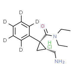 ChemSpider 2D Image | (1S,2R)-2-(Aminomethyl)-N,N-diethyl-1-(~2~H_5_)phenylcyclopropanecarboxamide hydrochloride (1:1) | C15H18D5ClN2O