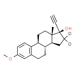 ChemSpider 2D Image | (17alpha)-3-Methoxy(16,16-~2~H_2_)-19-norpregna-1,3,5(10)-trien-20-yn-17-ol | C21H24D2O2