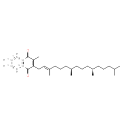 ChemSpider 2D Image | 2-Methyl-3-[(2E,7R,11R)-3,7,11,15-tetramethyl-2-hexadecen-1-yl]-1,4-(4a,5,6,7,8,8a-~13~C_6_)naphthalenedione | C2513C6H46O2