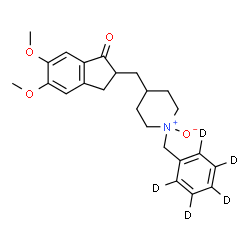 ChemSpider 2D Image | 5,6-Dimethoxy-2-({1-oxido-1-[(~2~H_5_)phenylmethyl]-4-piperidinyl}methyl)-1-indanone | C24H24D5NO4