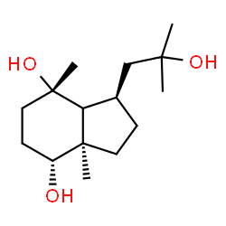 ChemSpider 2D Image | (1R,3aR,4R,7S)-1-(2-Hydroxy-2-methylpropyl)-3a,7-dimethyloctahydro-1H-indene-4,7-diol | C15H28O3