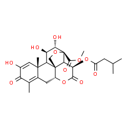 ChemSpider 2D Image | Methyl (9xi,11beta,12alpha,13beta,14xi,15beta)-2,11,12-trihydroxy-15-[(3-methylbutanoyl)oxy]-3,16-dioxo-13,20-epoxypicrasa-1,4-dien-21-oate | C26H32O11