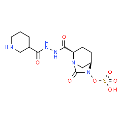 ChemSpider 2D Image | (2S,5R)-7-Oxo-N'-(3-piperidinylcarbonyl)-6-(sulfooxy)-1,6-diazabicyclo[3.2.1]octane-2-carbohydrazide | C13H21N5O7S