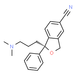 ChemSpider 2D Image | (1S)-1-[3-(Dimethylamino)propyl]-1-phenyl-1,3-dihydro-2-benzofuran-5-carbonitrile | C20H22N2O