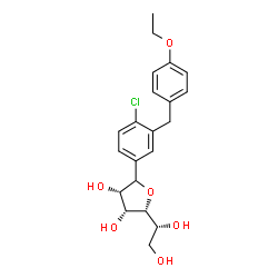 ChemSpider 2D Image | (1xi)-1,4-Anhydro-1-[4-chloro-3-(4-ethoxybenzyl)phenyl]-D-mannitol | C21H25ClO6