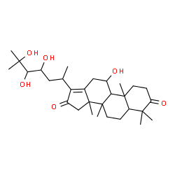 ChemSpider 2D Image | 11,23,24,25-Tetrahydroxydammar-13(17)-ene-3,16-dione | C30H48O6