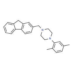 ChemSpider 2D Image | 1-(2,5-Dimethylphenyl)-4-(9H-fluoren-2-ylmethyl)piperazine | C26H28N2