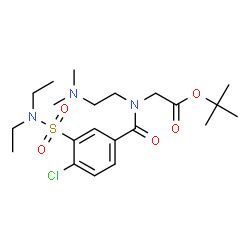 ChemSpider 2D Image | 2-Methyl-2-propanyl N-[4-chloro-3-(diethylsulfamoyl)benzoyl]-N-[2-(dimethylamino)ethyl]glycinate | C21H34ClN3O5S