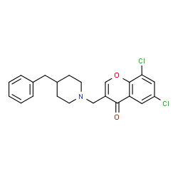 ChemSpider 2D Image | 3-[(4-Benzyl-1-piperidinyl)methyl]-6,8-dichloro-4H-chromen-4-one | C22H21Cl2NO2