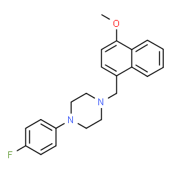 ChemSpider 2D Image | 1-(4-Fluorophenyl)-4-[(4-methoxy-1-naphthyl)methyl]piperazine | C22H23FN2O