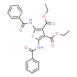 ChemSpider 2D Image | Diethyl 2,5-bis(benzoylamino)-3,4-thiophenedicarboxylate | C24H22N2O6S