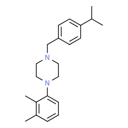 ChemSpider 2D Image | 1-(2,3-Dimethylphenyl)-4-(4-isopropylbenzyl)piperazine | C22H30N2