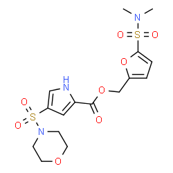 ChemSpider 2D Image | [5-(Dimethylsulfamoyl)-2-furyl]methyl 4-(4-morpholinylsulfonyl)-1H-pyrrole-2-carboxylate | C16H21N3O8S2