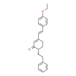 ChemSpider 2D Image | (6S)-3-[(E)-2-(4-Ethoxyphenyl)vinyl]-6-(2-phenylethyl)-2-cyclohexen-1-one | C24H26O2