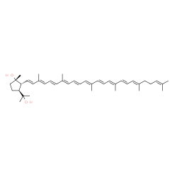 ChemSpider 2D Image | (5S,6R)-1,2,5,6-Tetrahydro-2,6-cyclo-psi,psi-carotene-1,5-diol | C40H58O2
