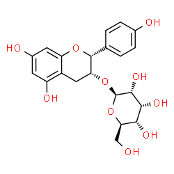 ChemSpider 2D Image | (2R,3R)-5,7-Dihydroxy-2-(4-hydroxyphenyl)-3,4-dihydro-2H-chromen-3-yl beta-D-allopyranoside | C21H24O10