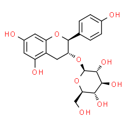 ChemSpider 2D Image | (2S,3R)-5,7-Dihydroxy-2-(4-hydroxyphenyl)-3,4-dihydro-2H-chromen-3-yl beta-D-glucopyranoside | C21H24O10
