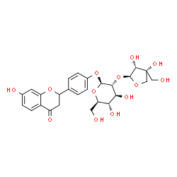 ChemSpider 2D Image | 4-(7-Hydroxy-4-oxo-3,4-dihydro-2H-chromen-2-yl)phenyl 2-O-[(2S,3R,4R)-3,4-dihydroxy-4-(hydroxymethyl)tetrahydro-2-furanyl]-beta-D-glucopyranoside | C26H30O13