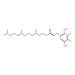 ChemSpider 2D Image | 2,3-Dimethyl-5-[(2E)-3,7,11,15-tetramethyl-2-hexadecen-1-yl]-1,4-benzenediol | C28H48O2